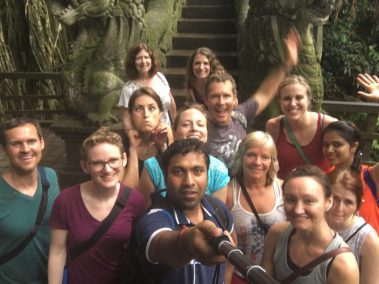Group of people taking selfies on vacation trip | Santosh Yoga Institute in Salt Lake City, UT