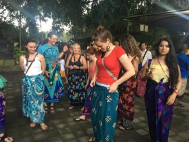 People photo while on vacation trip wearing traditional dhoti | Santosh Yoga Institute in Salt Lake City, UT