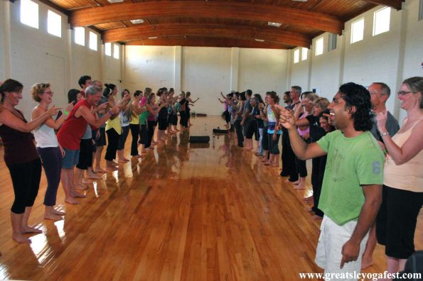 Group of happy people from Santosh Yoga Institute in Salt Lake City, UT