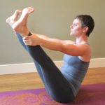 Woman doing yoga on the ultra yoga mat in Salt Lake City, UT | Santosh Yoga Institute