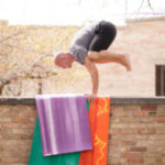 Man Doing Hard Yoga Using Nature Collection Ultra Yoga Mat in Salt Lake City, UT | Santosh Yoga Institute