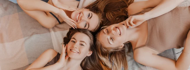 Pretty clear skin of three young women in Salt Lake City, UT | Santosh Yoga Institute