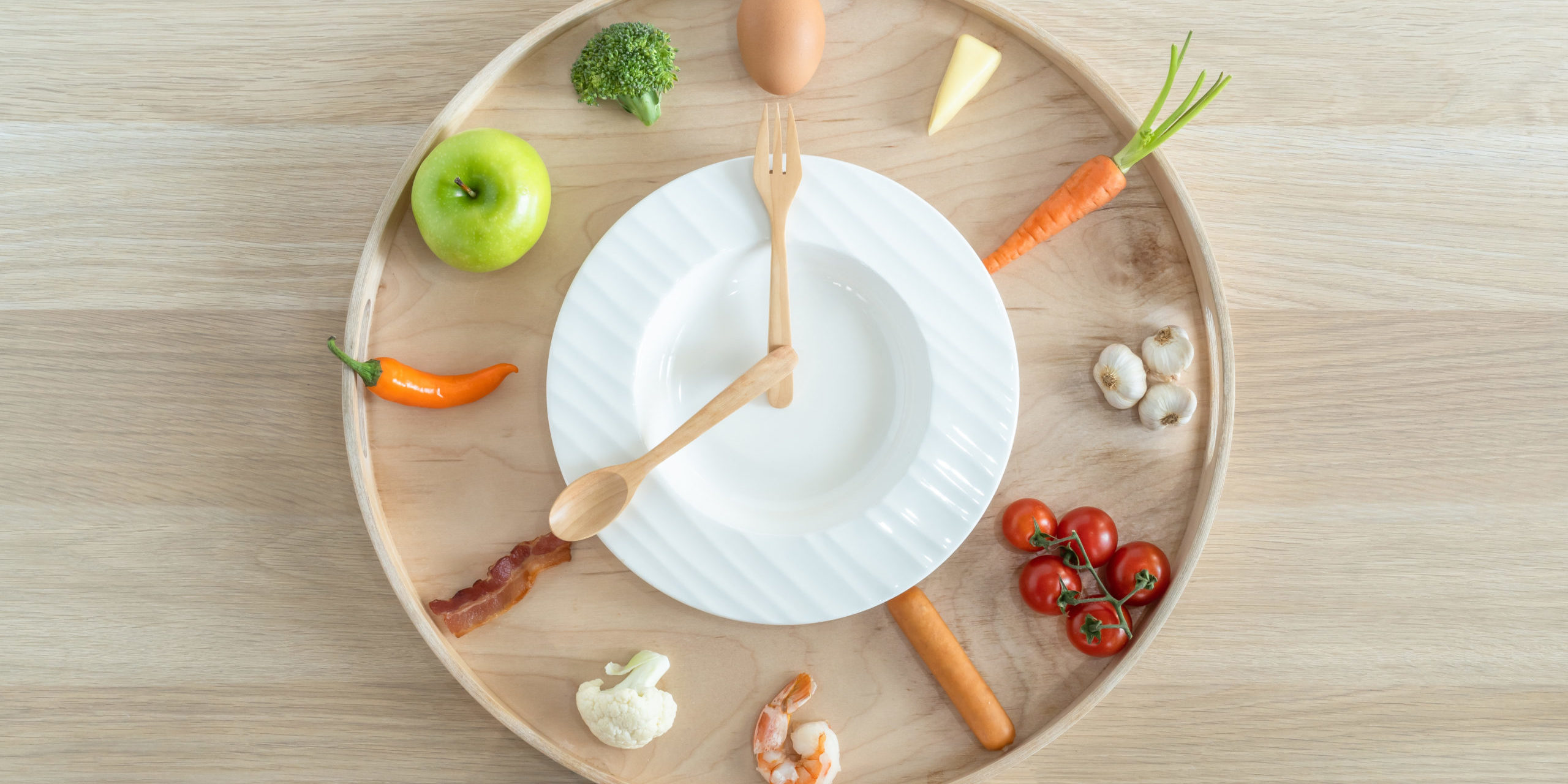Photo of healthy foods arranged like a clock on a plate in Salt Lake City, UT | Santosh Yoga Institute