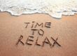 Time to relax text on the beach in Salt Lake City, UT | Santosh Yoga Institute
