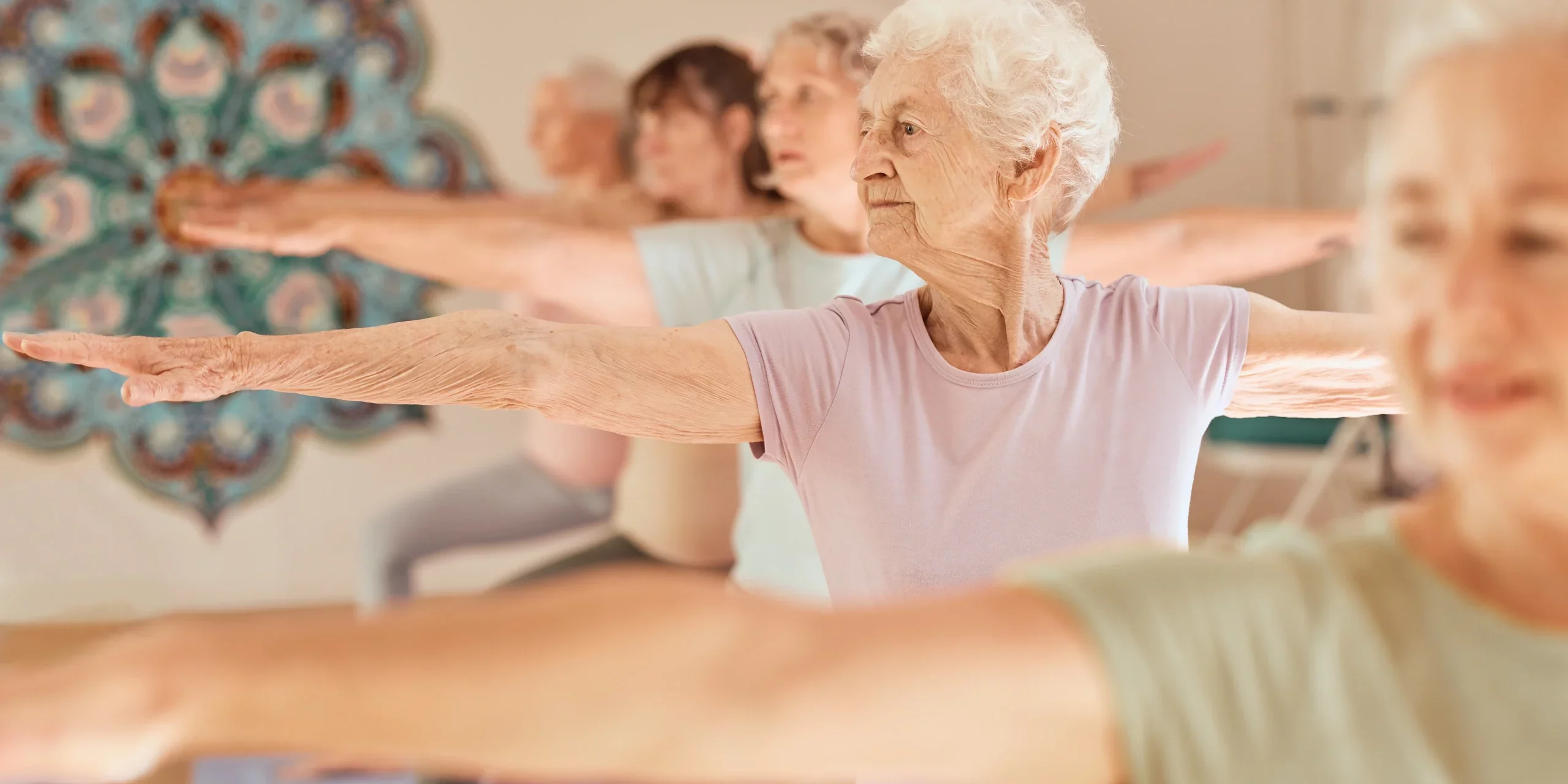 Group of old people doing exercise in Salt Lake City, UT | Santosh Yoga Institute