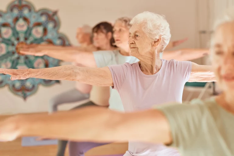 Group of old people doing exercise in Salt Lake City, UT | Santosh Yoga Institute